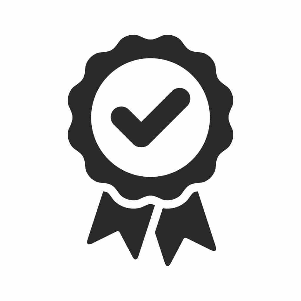 Top Pick Icon - Black and White Ribbon with checkmark