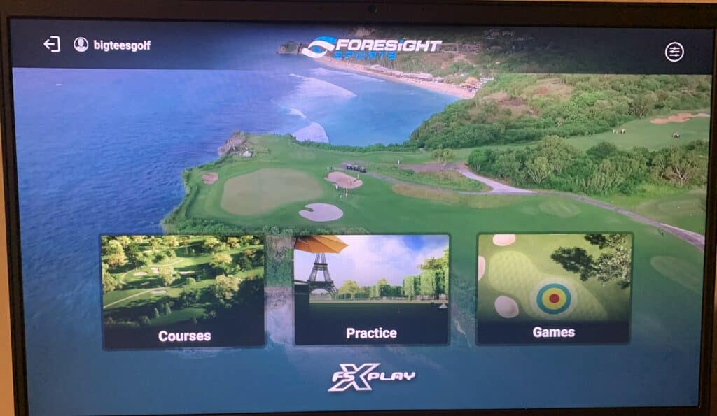 FSX Play home screen from GC3 launch monitor