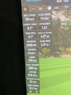 AVX Golf Ball Tee Shot Numbers