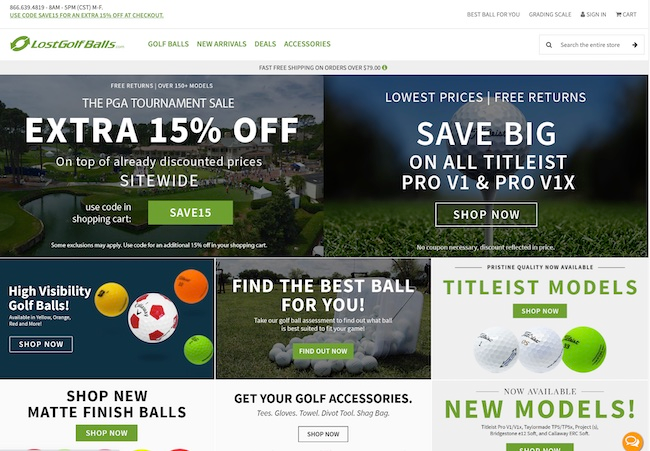 Lost Golf Balls website screenshot