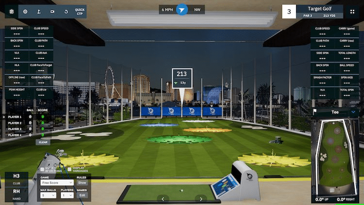 GSPro simulator software snapshot with mini games feature Target Golf