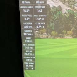 Titleist Prov1x left dash tee shot on simulator