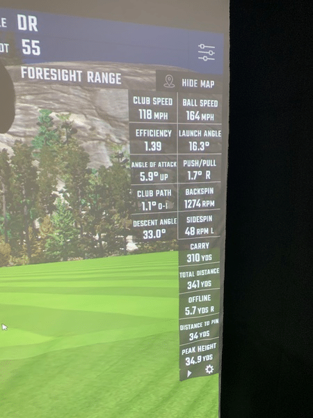 Another titleist Tour Speed tee shot with precise numbers measured from a launch monitor