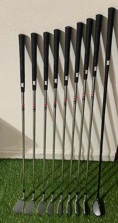 PXG 0317 T Irons lined up against the wall