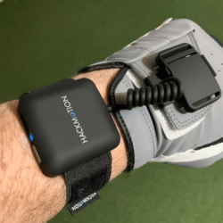 HackMotion Sensor being worn with a golf glove.